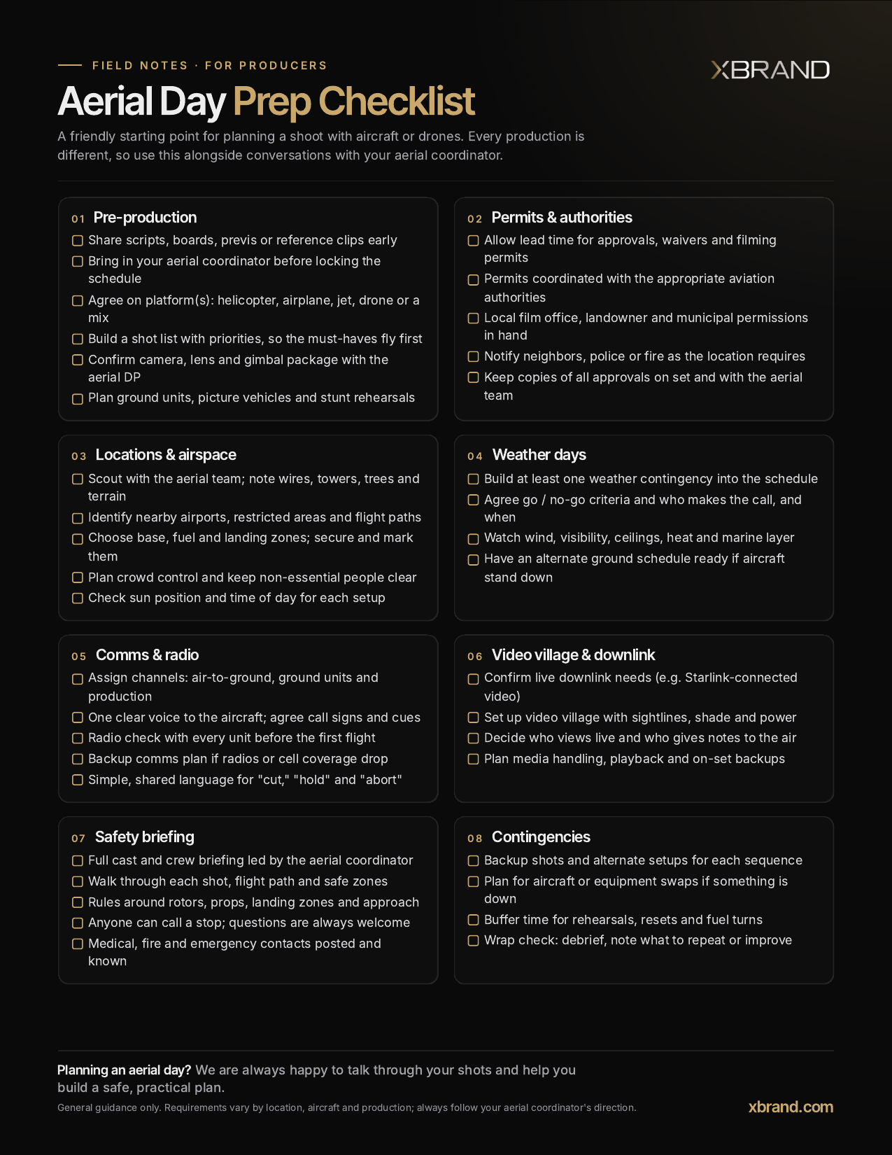 Aerial Day Prep Checklist preview
