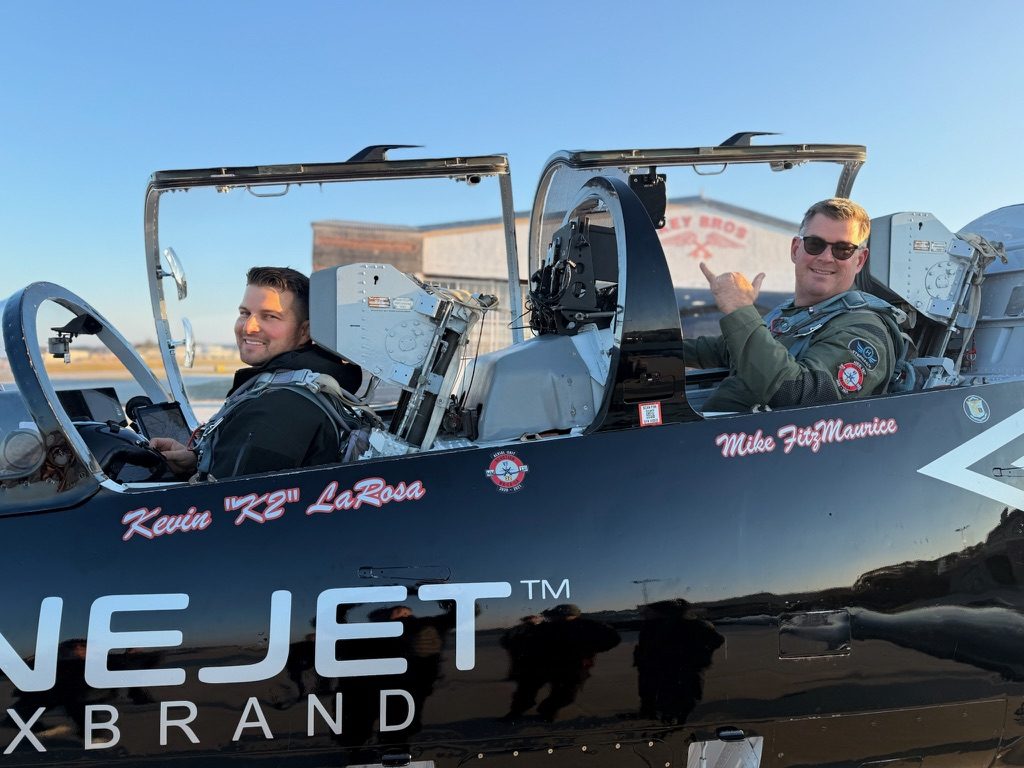 Michael FitzMaurice in the open cockpit of the Cinejet