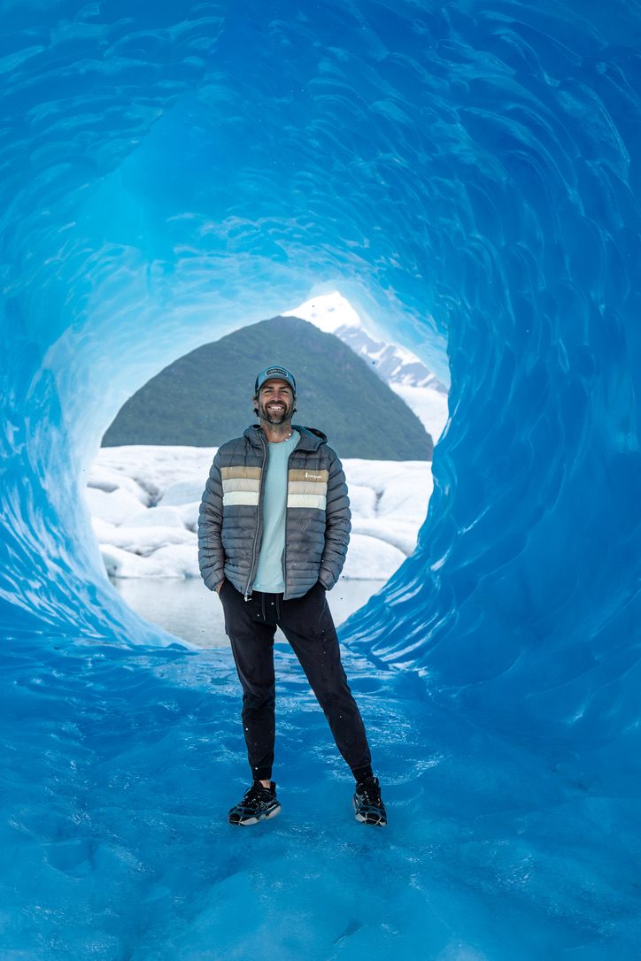 Inside an ice cave