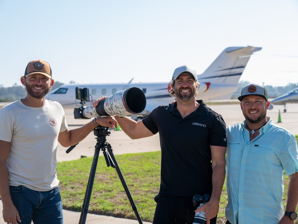 With the crew and a long-lens rig