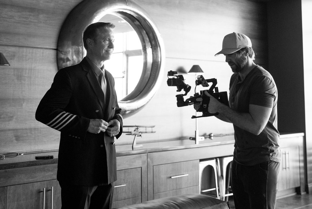 Filming on set